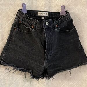 Abercrombie and Fitch Black cut off denim shorts